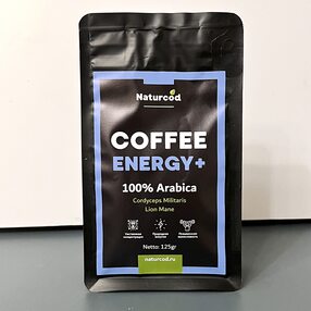  Кофе с ежовиком гребенчатым и кордицепсом 100% Арабика Naturcod  ENERGY+ ( для заваривания в кружке)