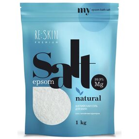 Английская соль для ванны PREMIUM EPSOM (Магниевая соль, ЭПСОМ) RE:SKIN 